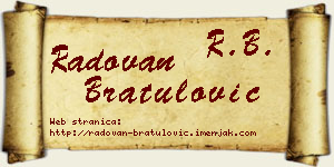 Radovan Bratulović vizit kartica
